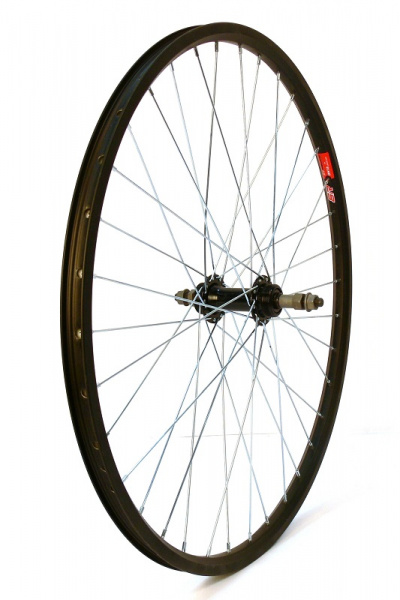 Колесо 26" MTB,заднее, двойной обод DH18,алюминиевый сплав, черный,черная втулка RH207D-1,135 мм.на гайках ,под диск 36 спиц